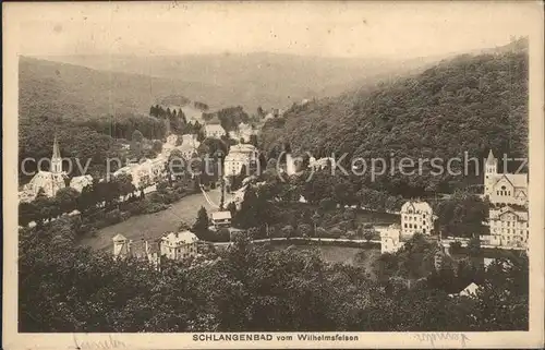 Schlangenbad Taunus Panorama vom Wilhelmsfelsen Kat. Schlangenbad