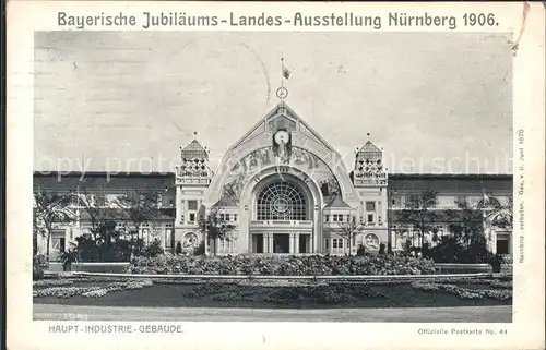 Ausstellung Bayr Landes Nuernberg 1906 Haupt Industrie Gebaeude  Kat. Expositions