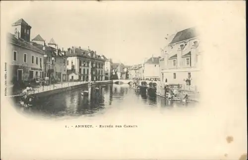 ws73004 Annecy Haute-Savoie Annecy Entree Canaux Bruecke * Kategorie. Annecy Alte Ansichtskarten