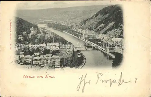 Bad Ems mit Blick auf die Lahn Bruecke Kat. Bad Ems