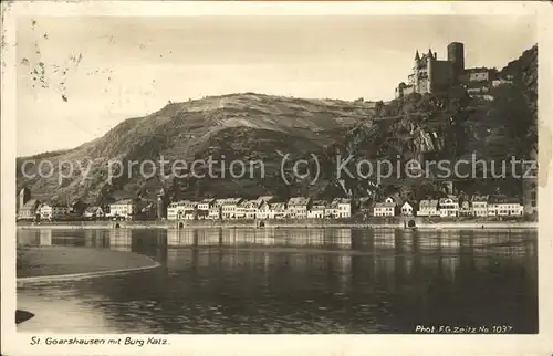 St Goarshausen mit Burg Katz Kat. Sankt Goarshausen