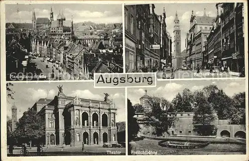 Augsburg freilichtbuehne Theater Maximilianstrasse Rathaus Kat. Augsburg