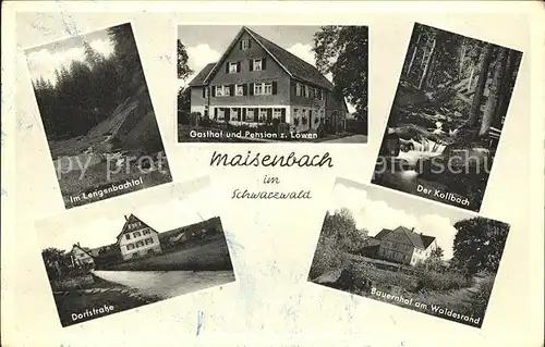Maisenbach Gasthof Pension zum Loewen Lengenbachtal Kollbach Dorfstr Bauernhof Kat. Bad Liebenzell