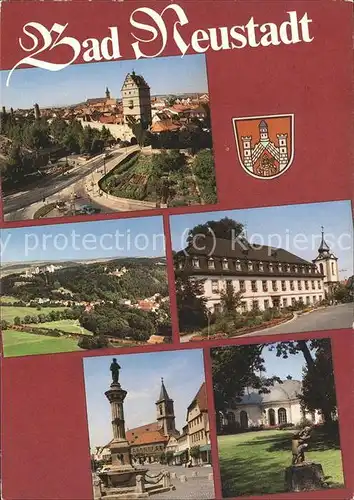 Bad Neustadt Stadtblick mit Kirche Marktplatz Brunnen Kat. Bad Neustadt a.d.Saale