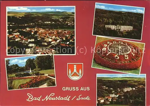 Bad Neustadt Panorama Kuranlagen Blumenuhr Kat. Bad Neustadt a.d.Saale