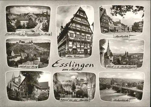 wu69329 Esslingen Neckar Esslingen Rathaus Kirche Frauen Kirche Marktplatz Burg Neckarbruecke * Kategorie. Esslingen am Neckar Alte Ansichtskarten