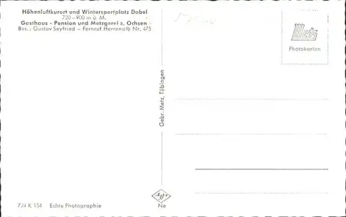 Dobel Wuerttemberg Hotel Restaurant Ochsen *