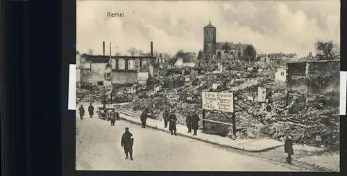 Rethel Blick auf die zerstoerte Stadt Kat. Rethel