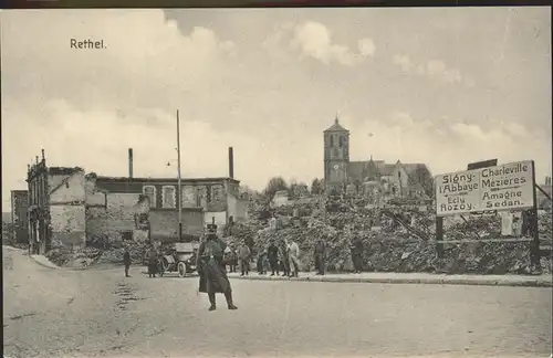 Rethel Blick auf die zerstoerte Stadt  Kat. Rethel