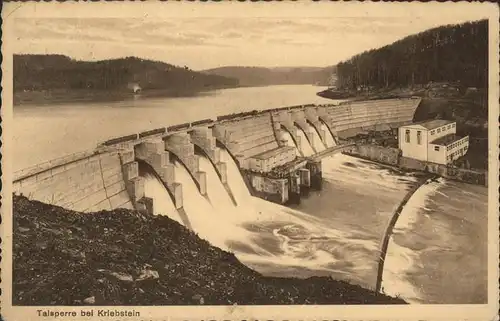 Staudamm Pumpspeicherkraftwerk Talsperre Kriebstein bei Waldheim Kat. Gebaeude