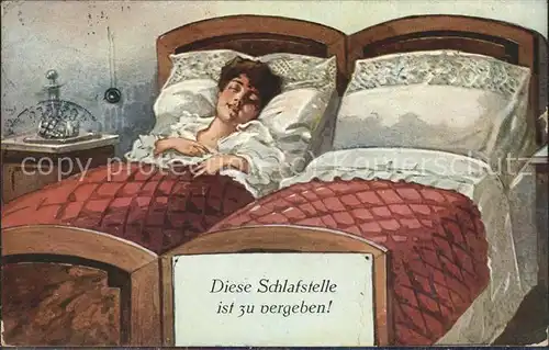 Humor Diese Schlafstelle ist zu vergeben! Frau Bett / Humor /