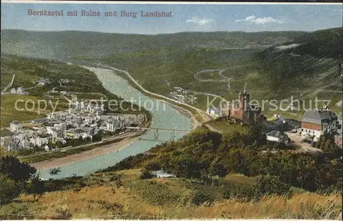 Bernkastel Kues mit Ruine und Burg Landshut Kat. Bernkastel Kues