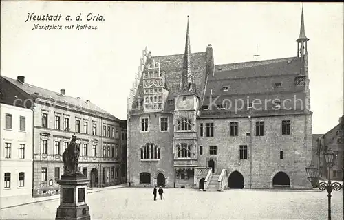 Neustadt Orla Marktplatz Rathaus Denkmal Kat. Neustadt Orla