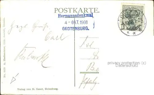 kk75369 Hermannsdenkmal Hermannsdenkmal Kategorie. Detmold Alte Ansichtskarten