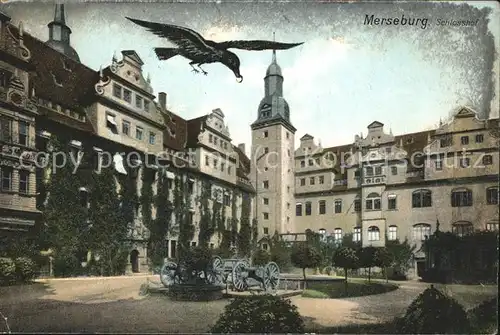 Merseburg Schlosshof Kanonen Rabe Kat. Merseburg