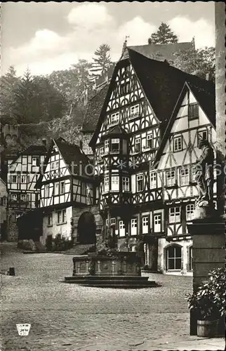 Miltenberg Main Historische Marktplatz Brunnen Fachwerkhaus Kat. Miltenberg