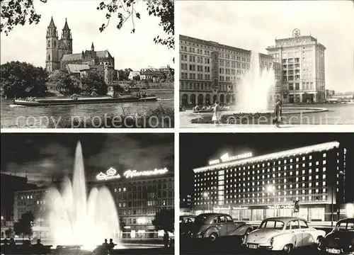 Magdeburg Dom Elbekahn Wilhelm Pieck Allee Fontaene Hotel International Kat. Magdeburg