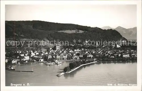 Bregenz Vorarlberg Hafeneinfahrt Mole Bodensee Kat. Bregenz