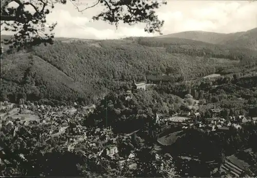 Schwarzburg Thueringer Wald Blick vom Trippstein Kat. Schwarzburg