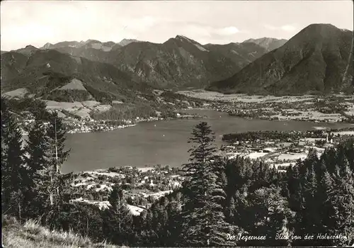 Tegernsee Blick von der Holzeralm Alpenpanorama Kat. Tegernsee