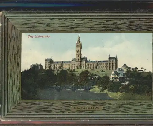 Glasgow University Tucks Post Card Framed Gem Glosso No. 5796 Kat. Glasgow City