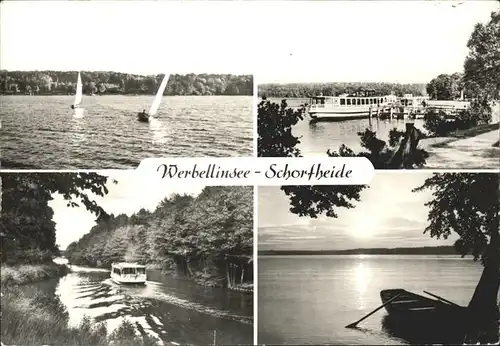 Schorfheide Werbellinsee Panorama Faehrschiffe Kat. Schorfheide