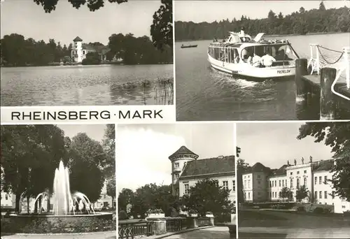 Rheinsberg Schloss Ausflugsboot Brunnen Fontaene Kat. Rheinsberg