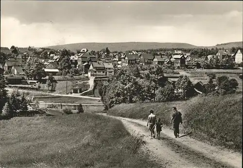 Schmiedefeld Rennsteig Teilansicht Luftkurort Feldweg Kat. Schmiedefeld Rennsteig