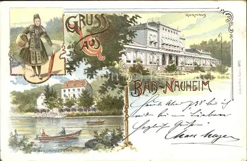 Bad Nauheim Kurhaus Grosser Teich Tracht Kat. Bad Nauheim