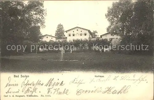 dg30004 Bad Soden Taunus Kurhaus Kategorie. Bad Soden am Taunus Alte Ansichtskarten