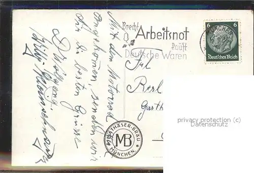 Muenchen Brief Feder Tinte Frau / Muenchen /Muenchen LKR