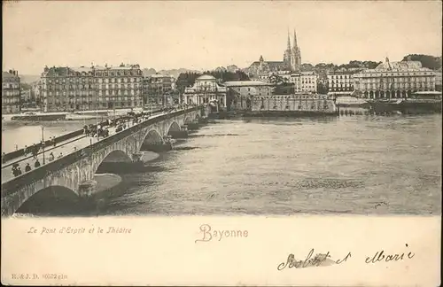 hw07924 Bayonne Pyrenees Atlantiques Pont Erprit Theatre Kutsche  Kategorie. Bayonne Alte Ansichtskarten