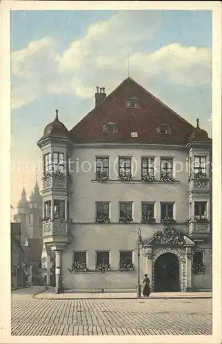 Bayreuth Rathaus mit Brautgasse und Stadtkirche Kat. Bayreuth