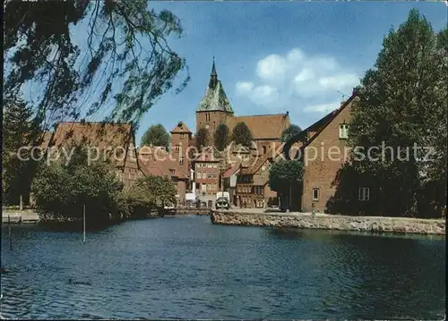 Moelln Muehlenteich mit St Nikolai Kirche Kat. Moelln