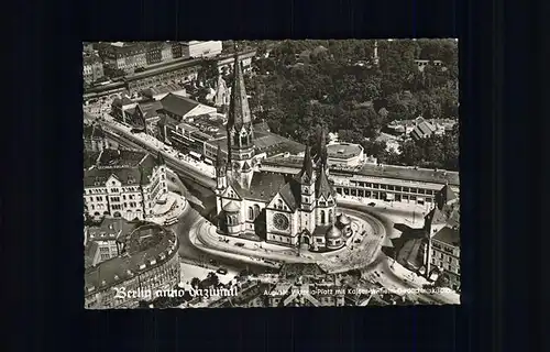 Berlin Berlin anno dazumal Auguste Viktoria Platz mit Kaiser Wilhelm Gedaechtniskirche Fliegeraufnahme Kat. Berlin