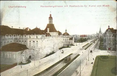 Charlottenburg Hardenbergstrasse mit Hochschule fuer Kunst und Musik Strassenbahn / Berlin /Berlin Stadtkreis