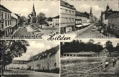 Hilden Mettmann Mittelstrasse Richrather Strasse Schwimmbad Kat. Hilden