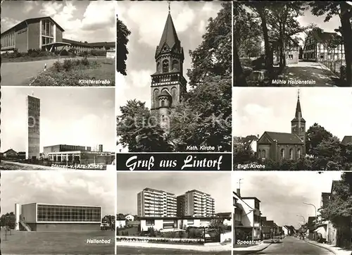 Lintorf Ratingen Klosterstrasse Muehle Helpenstein Kirche Hallenbad Speestrasse Kat. Ratingen