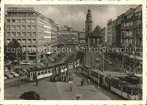 Frankfurt Main Rossmarkt mit Katharinenkirche Strassenbahn Kat. Frankfurt am Main