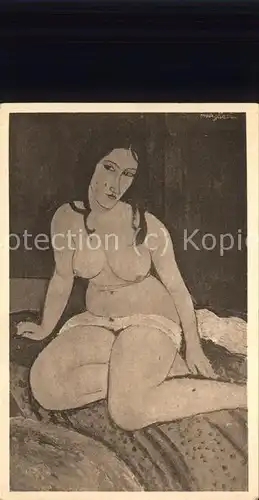 Kuenstlerkarte Modigliani Nackt Frau Erotik Museum Antwerpen  Kat. Kuenstlerkarte