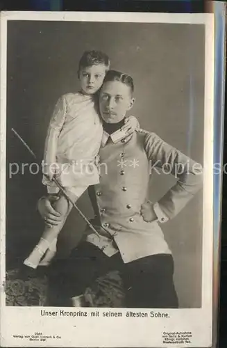 Adel Preussen Kronprinz mit Sohn Gustav Liersch Verlag Nr. 2584 Kat. Koenigshaeuser