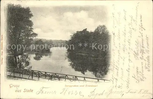 Stade Niederelbe Partie an der Elbe Bruecke Steg / Stade /Stade LKR