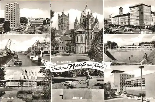 Neuss Hamtor Hafen Stadthalle Eierdieb Skulptur St. Quirinus Theodor Heuss Platz Nordbad Gymnasium Kat. Neuss