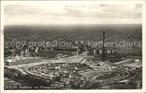 Berlin Funkturm Messegelaede Fliegeraufnahme Kat. Berlin