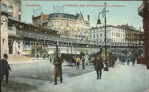 Hamburg Hochbahn Roedingsmarkt Graskeller Kat. Hamburg