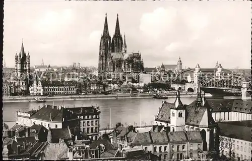 Koeln Rhein Rheinpanorama Dom Kat. Koeln