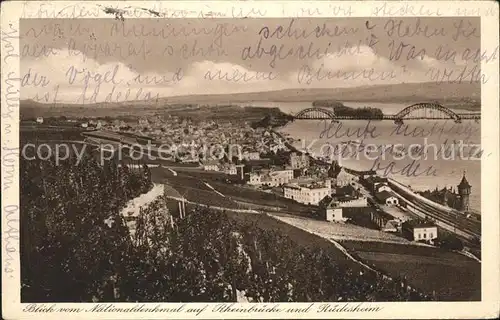 Ruedesheim Panorama mit Rheinbruecke Kat. Ruedesheim am Rhein