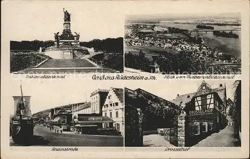 Ruedesheim Nationaldenkmal Rheinpanorama Drosselhof Rheinstrasse Kat. Ruedesheim am Rhein