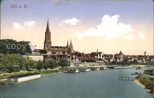 Ulm Donau Donaupanorama mit Muenster Kat. Ulm