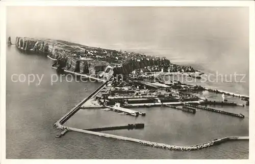 Helgoland Fliegeraufnahme Zerstoerung Hafen / Helgoland /Pinneberg LKR